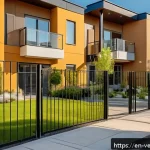 Home 23 임대 부동산 가치 평가에 대한 FAQ - A modern rental property exterior in a vibrant urban neighborhood during golden hour, featuring well...