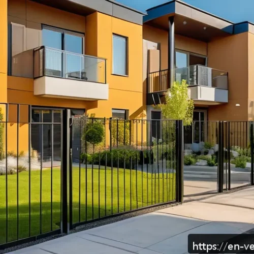 Home 17 임대 부동산 가치 평가에 대한 FAQ - A modern rental property exterior in a vibrant urban neighborhood during golden hour, featuring well...